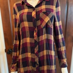 Beachlunchlounge Plaid Shirt in Purple and Yellow